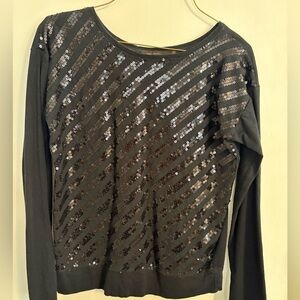 The Limited Black Sequin Long Sleeve Sweatshirt